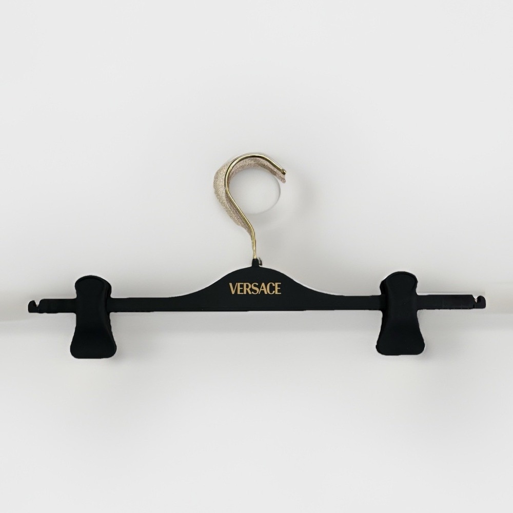 VERSACE‎ Black Hanger Clip Pants/skirt 15" With Gold Hardware